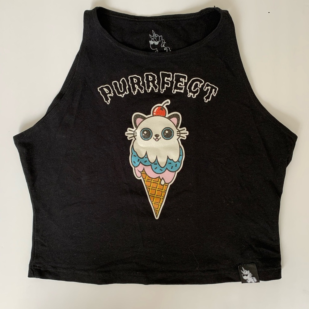 Iheartraves Purrfect Ice Cream Crop Top